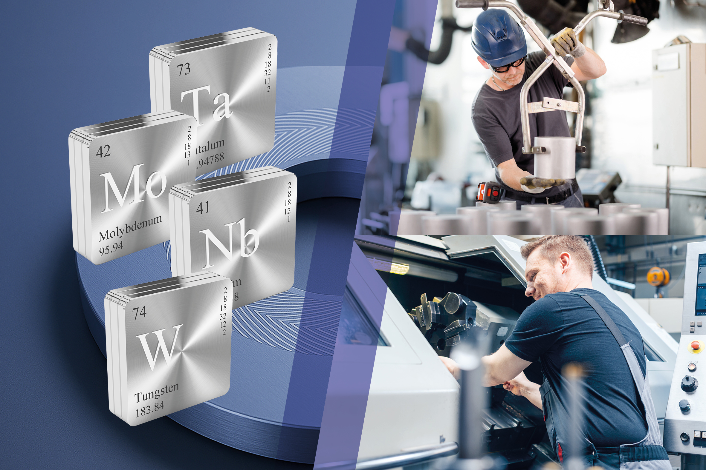 Refraktärmetalle Molybdän, Wolfram, Tantal und Niob, Pulvermetallurgie, CNC-Fräsen